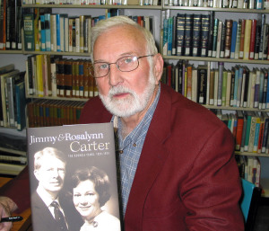 Stanly Godbold shows his book about Jimmy Carter.  Photo by N. Jacobs