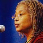 Alice Walker, February, 2004, at Shippensburg University. Photo by Markell De Loach of the Chambersburg Public Opinion. Used by permission.